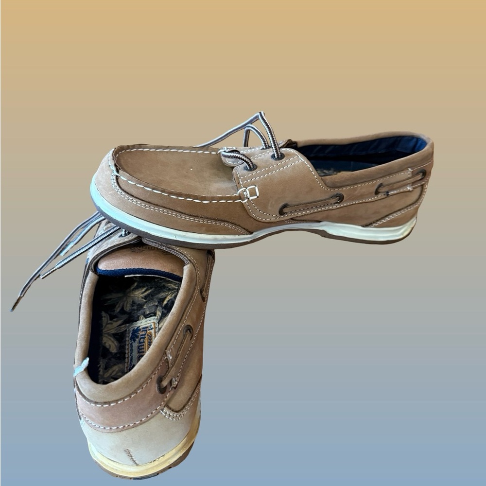 Boat Shoes - Tan Men's Deck Shoes - Picture 3 of 3